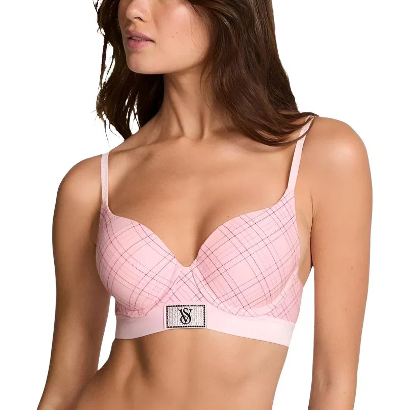 Женский бюстгальтер с принтом Victoria's Secret, Pink Plaid