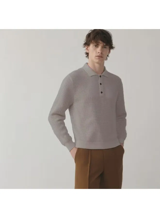 Свитер с воротником поло Zara, светлый хаки — фото 2