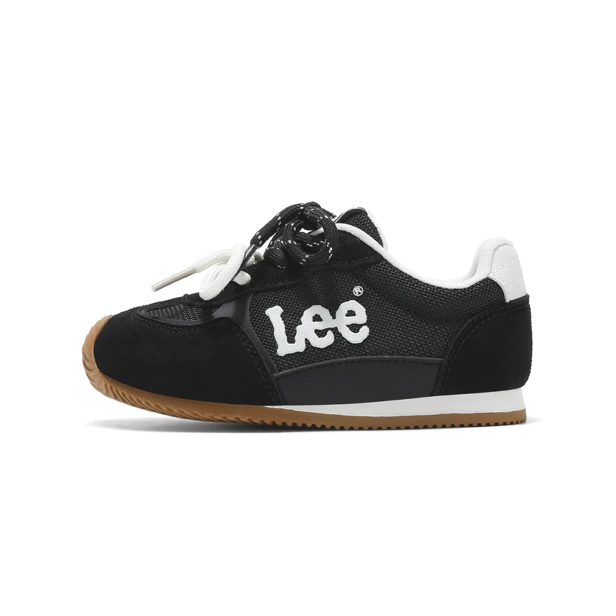 Детские кроссовки с замшевым верхом и сеткой Lee, Black White