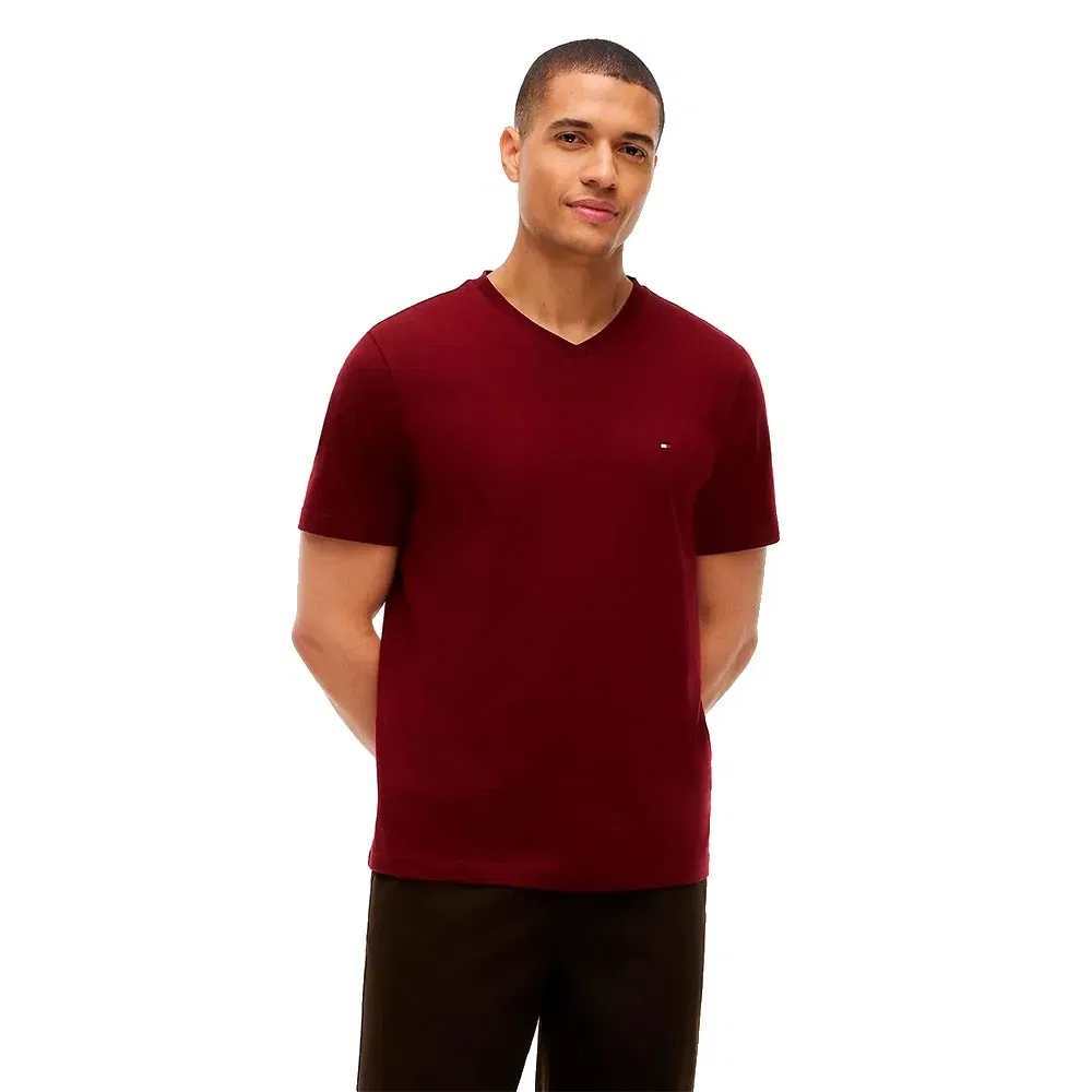 Мужская футболка с V-образным вырезом Essential Tommy hilfiger, Red