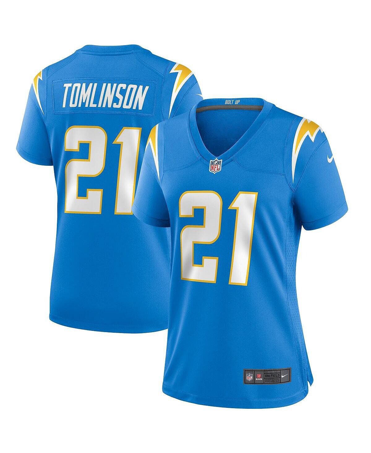 

Женская спортивная майка ladainian tomlinson powder blue los angeles chargers game для пенсионеров Nike, синий