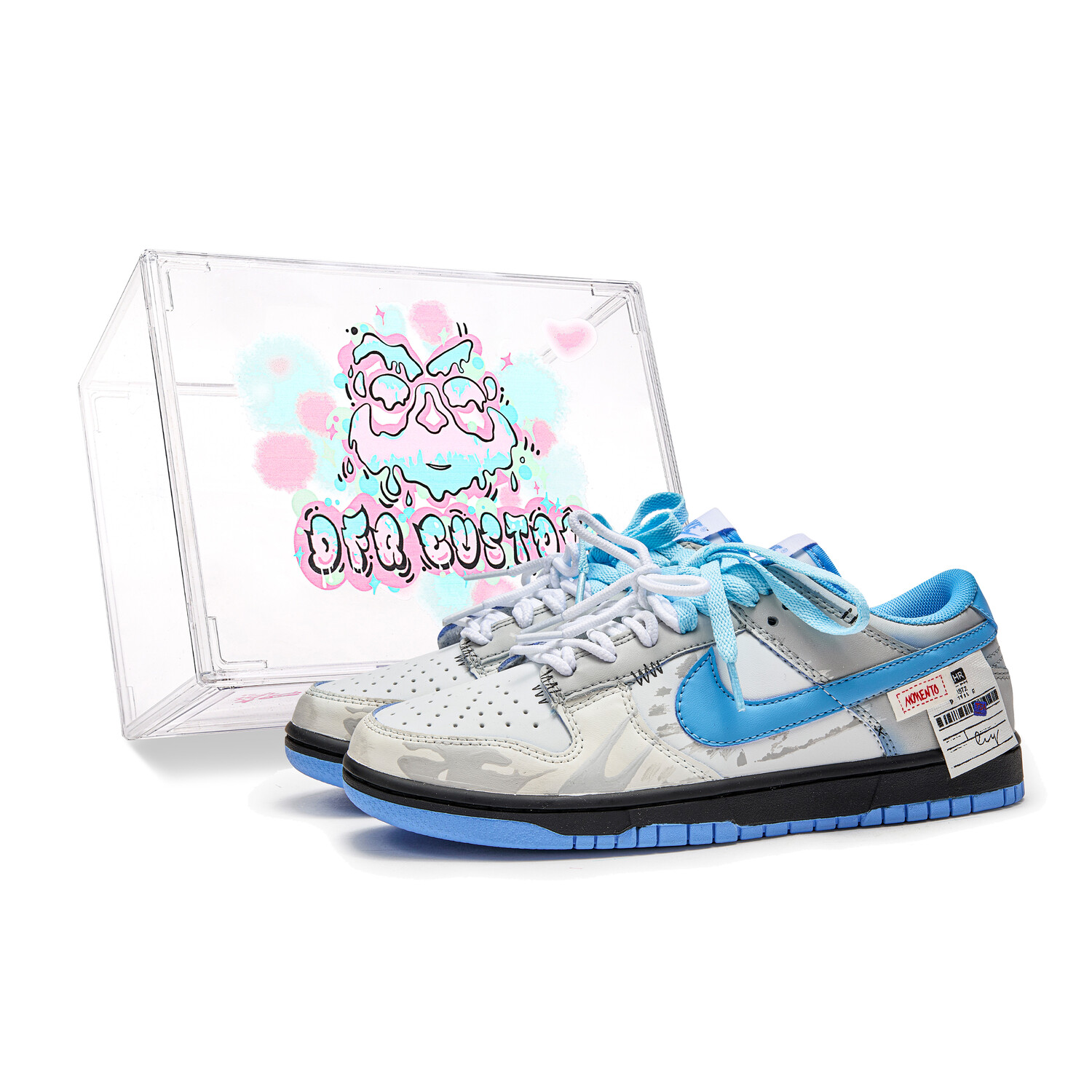 

Кроссовки Nike Dunk Skateboarding Shoes Women's Low-top Blue/gray, синий/серый