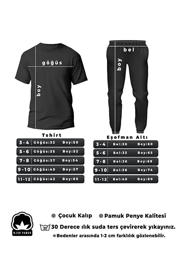 Детский комплект для девочек с принтом Cartoon Face Printed Bottom Top Tracksuit Set Trendypassion, Black — фото 3