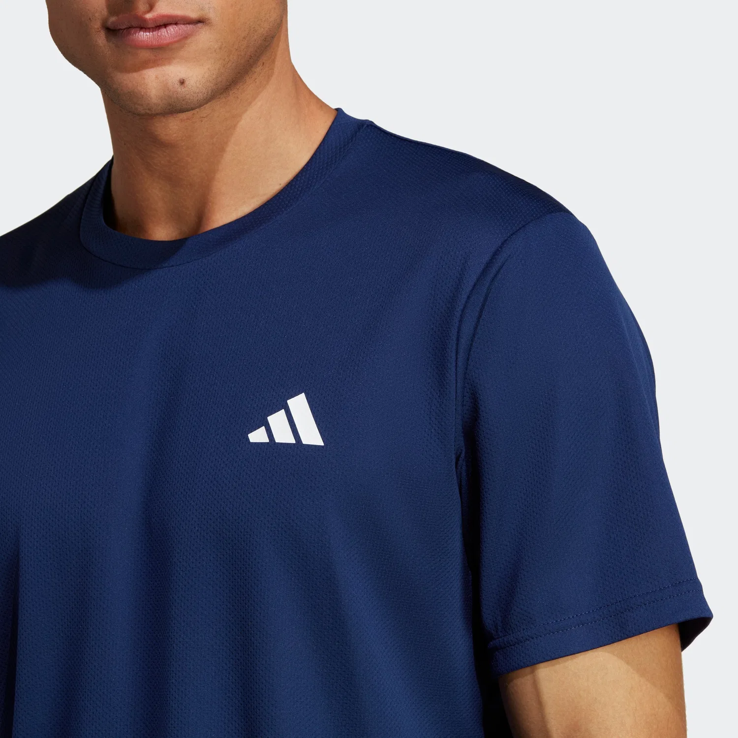 Мужская футболка с круглым вырезом Adidas Performance, Dark Blue/White — фото 3