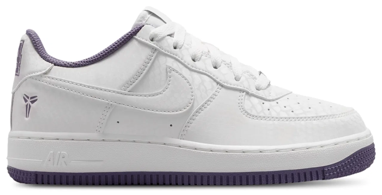 Детские кроссовки для мальчиков с синтетической кожей Nike Kobe AF1, Summit White Purple