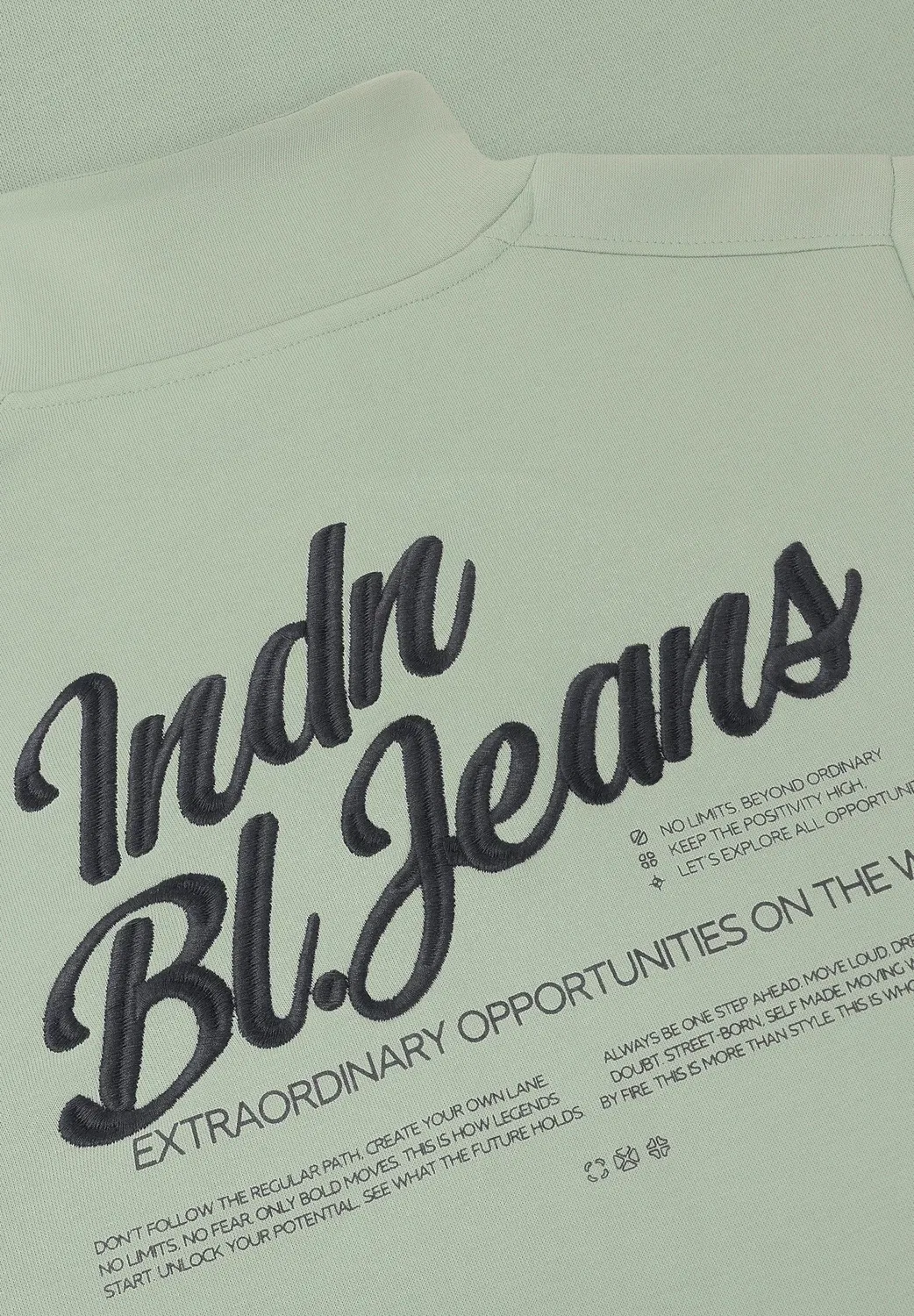 Свитер на молнии Indn с начесом - толстовка Indian Blue Jeans, Dust Green — фото 4