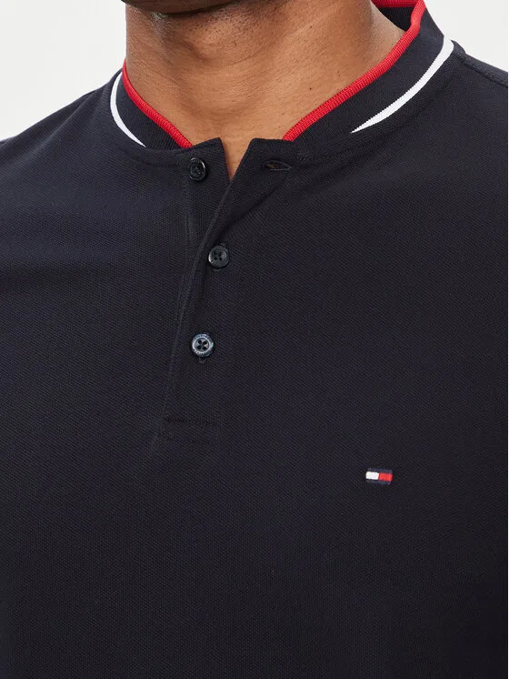 Поло slim fit Mao Tommy Hilfiger, темно-синий — фото 4