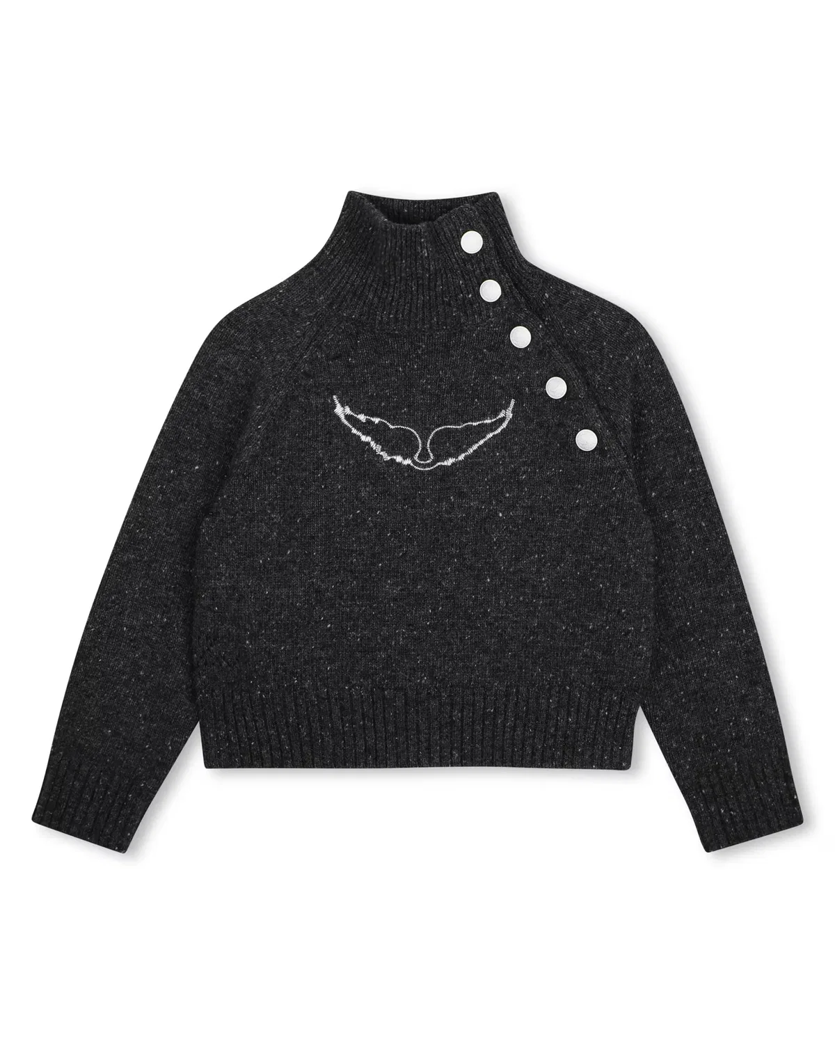 Детский джемпер для девочек с высоким воротником Zadig & Voltaire, Gris Oscuro