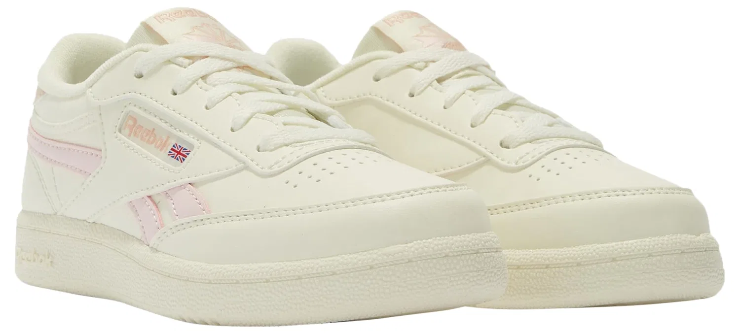 Детские кроссовки для мальчиков с кожаным верхом Club C Revenge Reebok, Chalk Frostedberry Bleachedpeach — фото 2