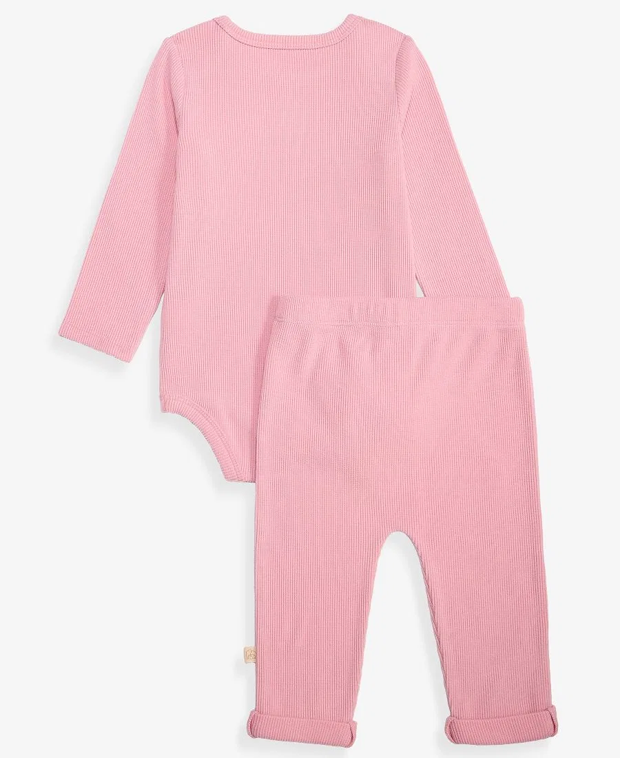 Детский комплект из боди и штанов Little Sister First Impressions, Pink Ename — фото 2