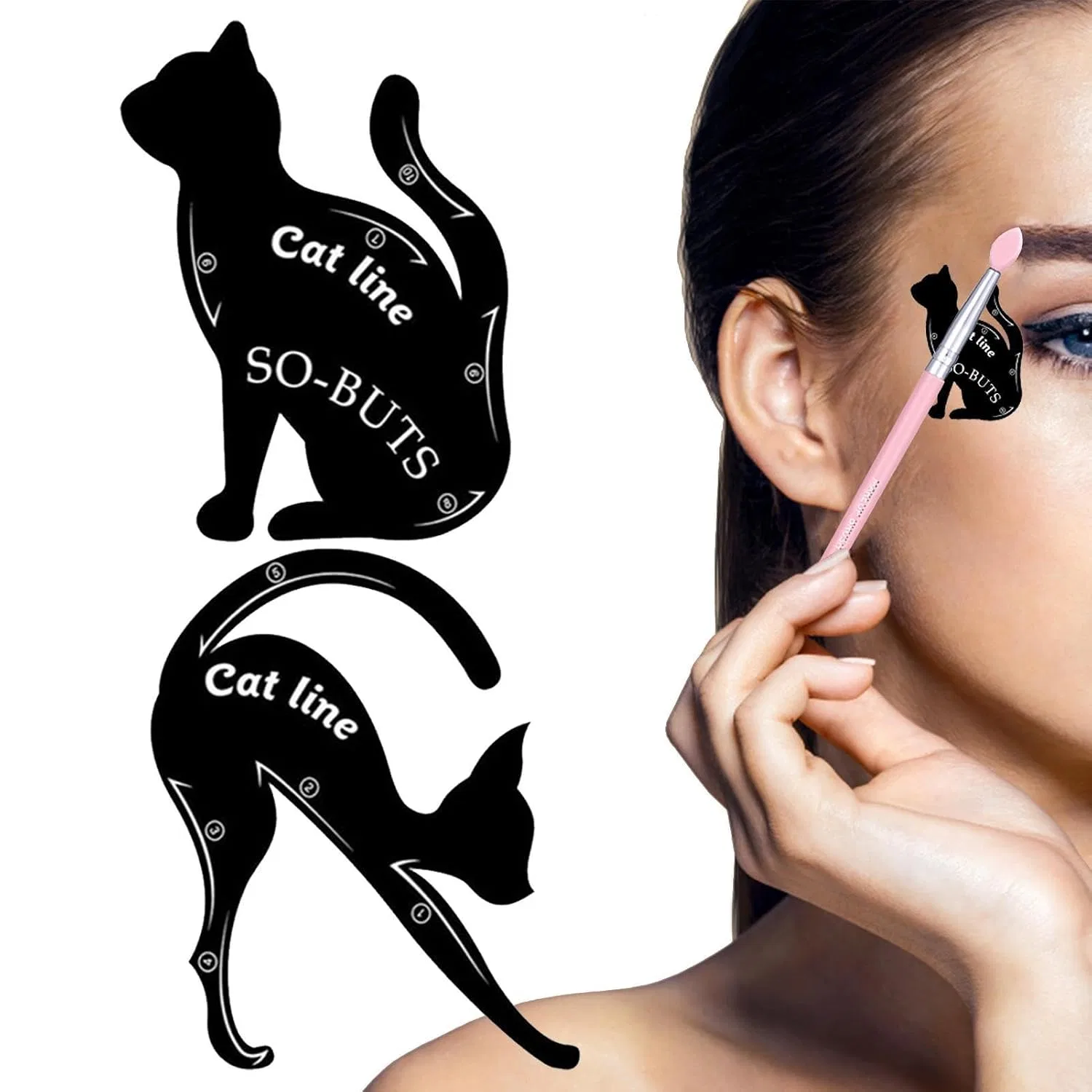 Трафарет для подводки глаз Cat Eyeliner Stencil, Dinchaakuarry, 2 шт, PVC