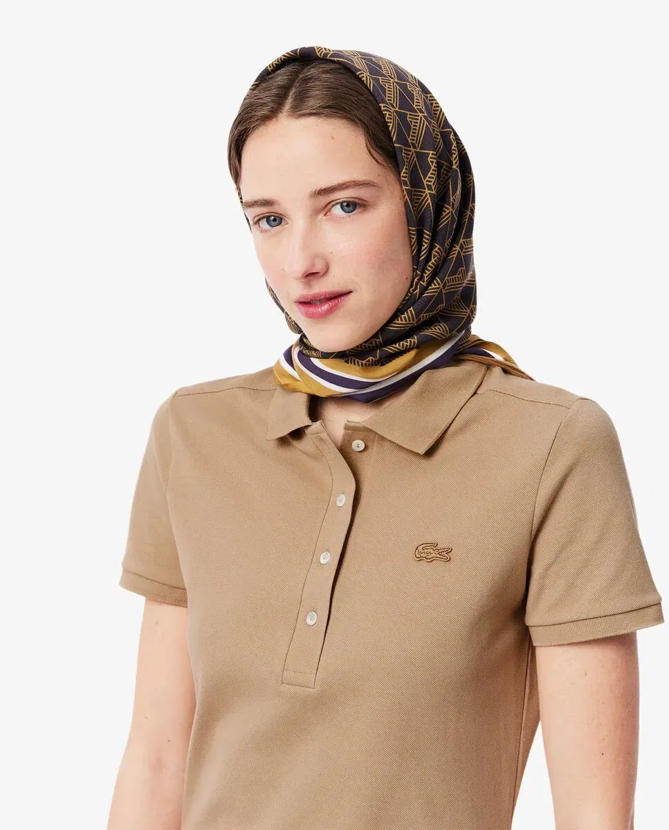 Платье Lacoste Beige из пике с коротким рукавом — фото 3