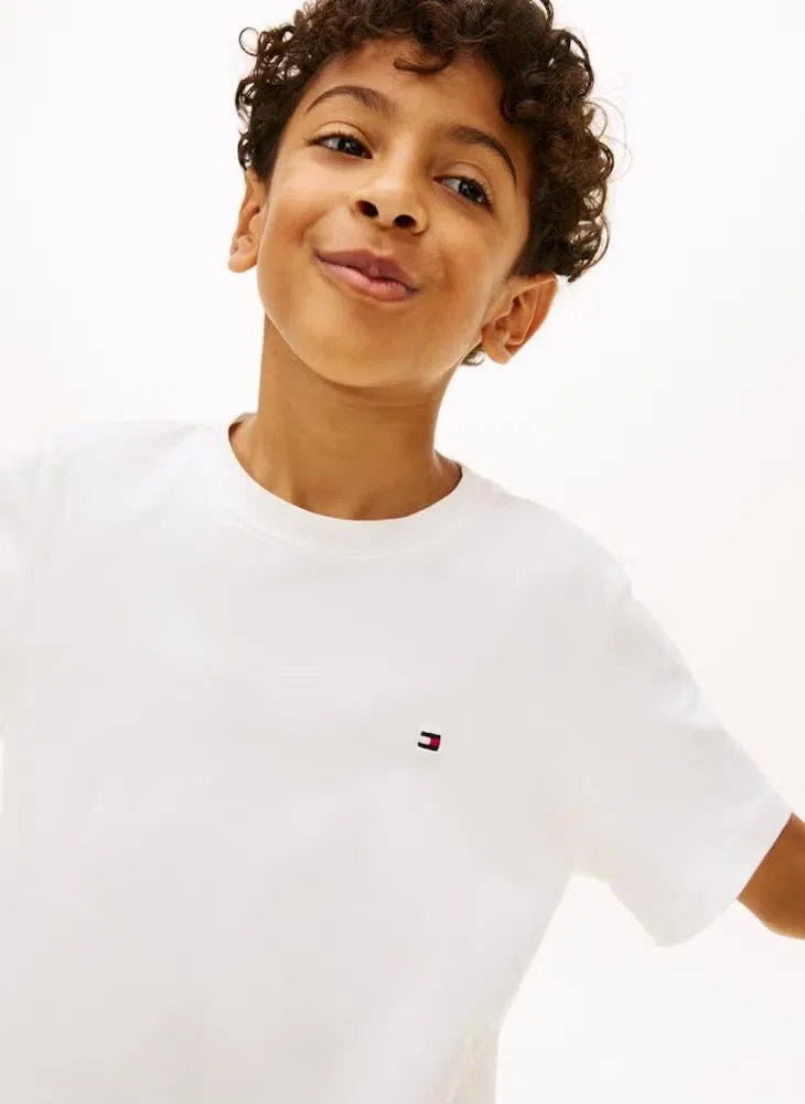 Комплект пижамный с шортами с принтом Signature essential Tommy Hilfiger, экрю — фото 3