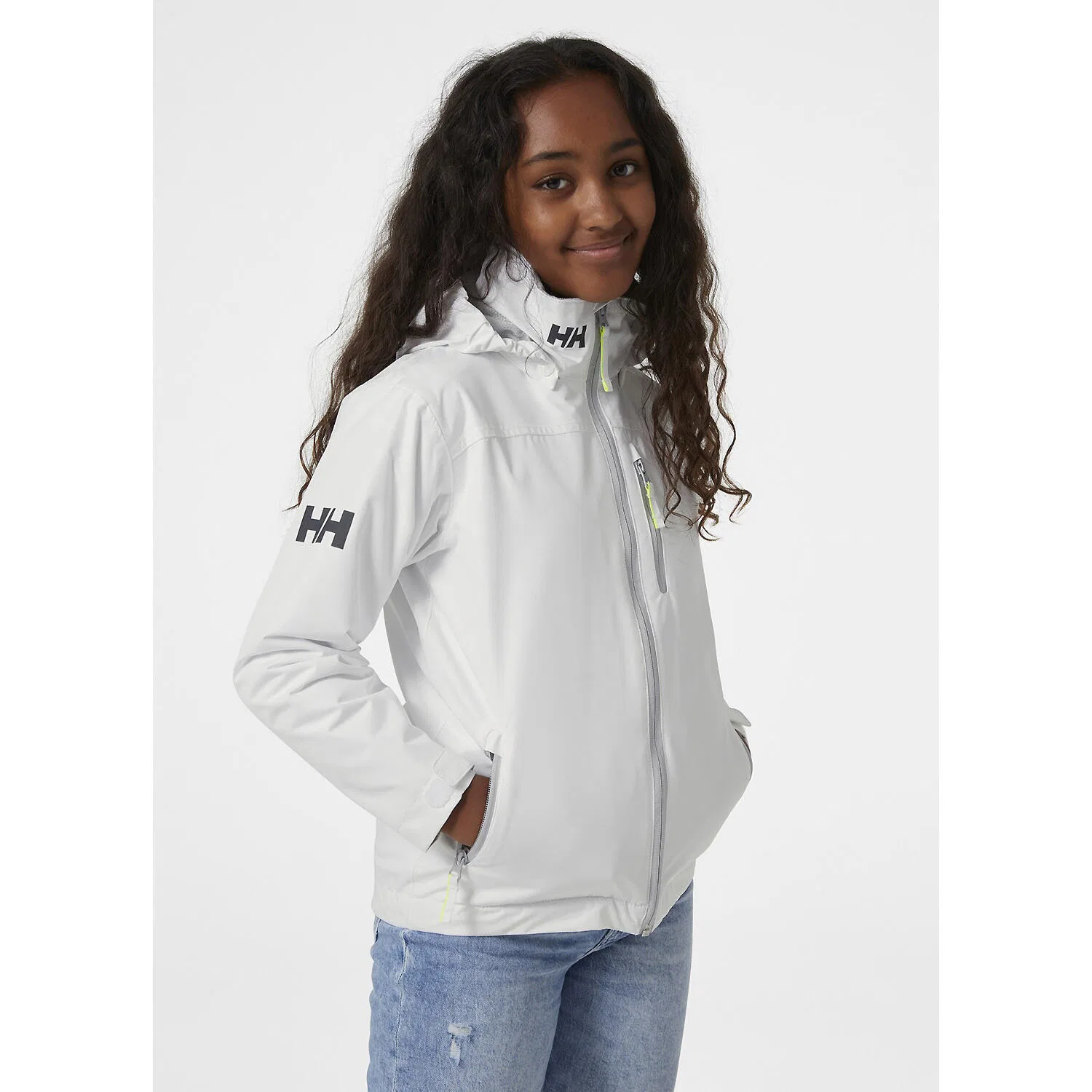 Детская куртка Junior Crew Midlayer Jacket Helly Hansen, Weiss — фото 4