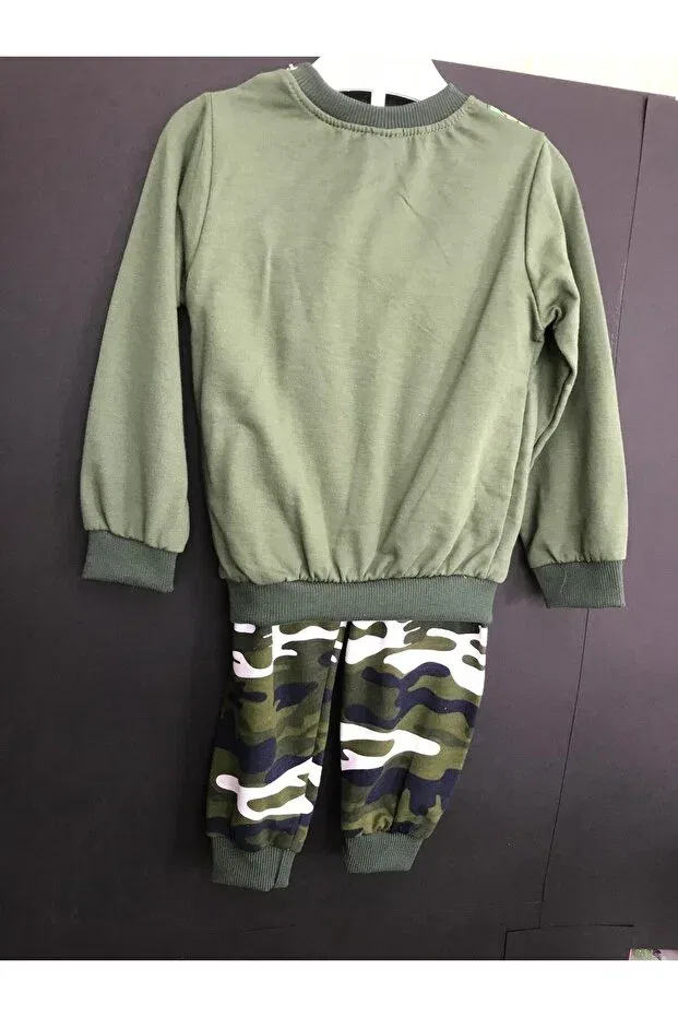 Детский спортивный костюм с камуфляжным принтом Gülüce Butik, Green — фото 4