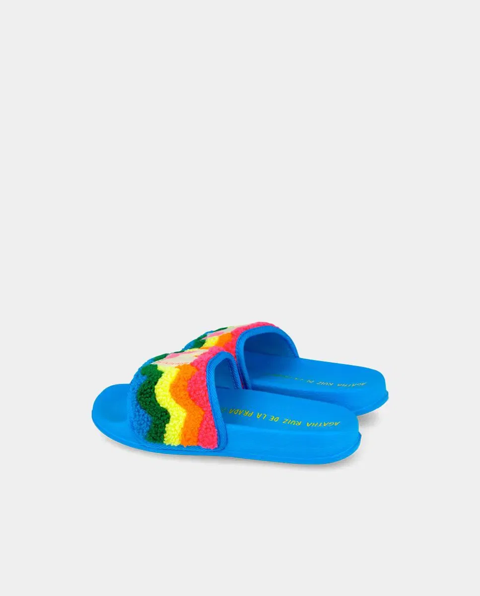 Детские шлепанцы для девочек с тканевым верхом Agatha Ruiz de la Prada, Azul — фото 2