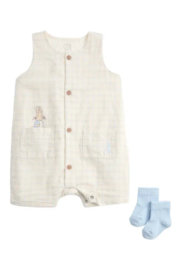 Комплект из комбинезона и боди с животными Peter Rabbit Marks & Spencer, cream mix