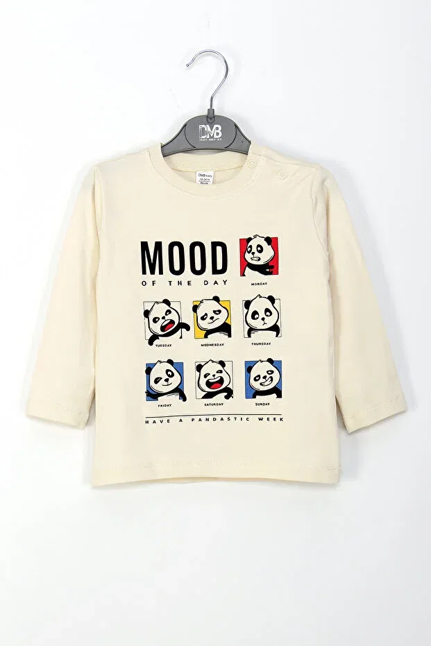 Детские свитшот для мальчиков с принтом Panda Mood Dmb, Nude Color — фото 4