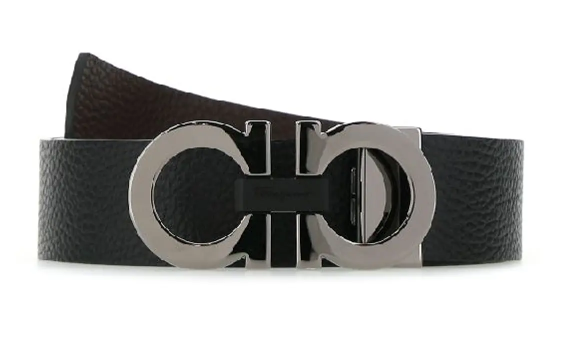 

Ferragamo Серебряный ремень с фурнитурой Gancini, Black