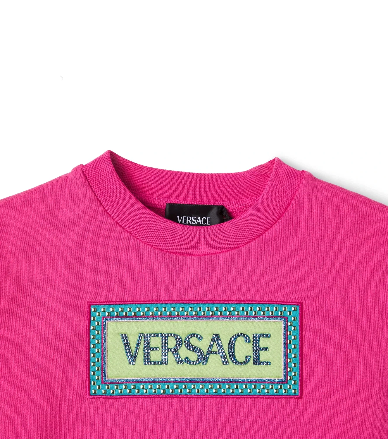 Свитшот хлопковый Versace Kids, Radiant Pink Multicolor — фото 4