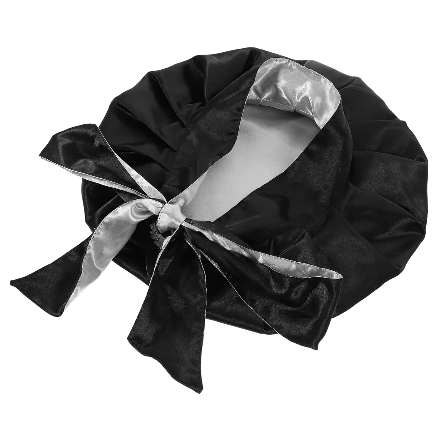 Шапочка для душа Satin с завязкой, Beavorty, 2 шт, 33x33 см, Черный — фото 4