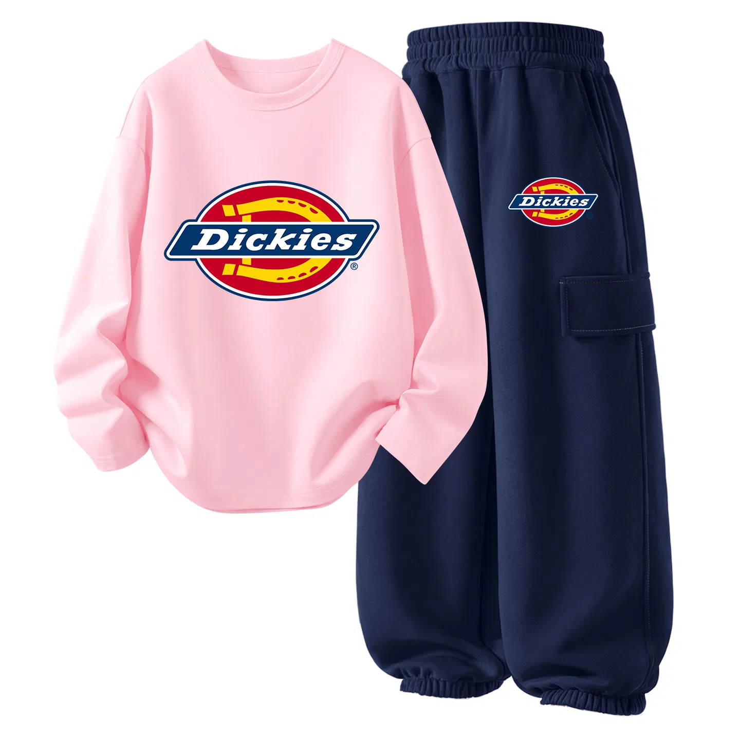 Детский спортивный комплект с логотипом S Logo Thick Dickies, Light Pink/Navy Blue