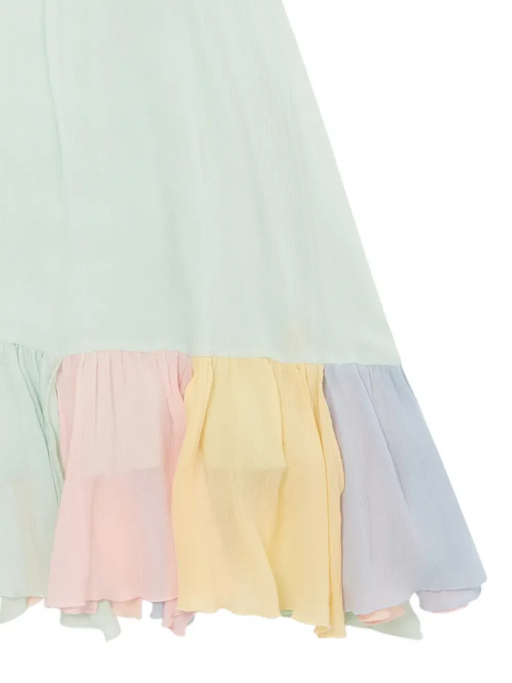 Расклешенное платье с воланами Stella McCartney Kids, зеленый — фото 4