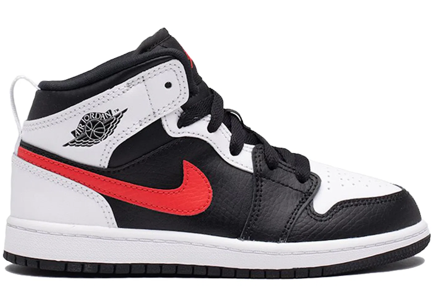 Детские кроссовки для мальчиков с принтом Jordan 1 Mid Jordan, Black/Chili Red-White