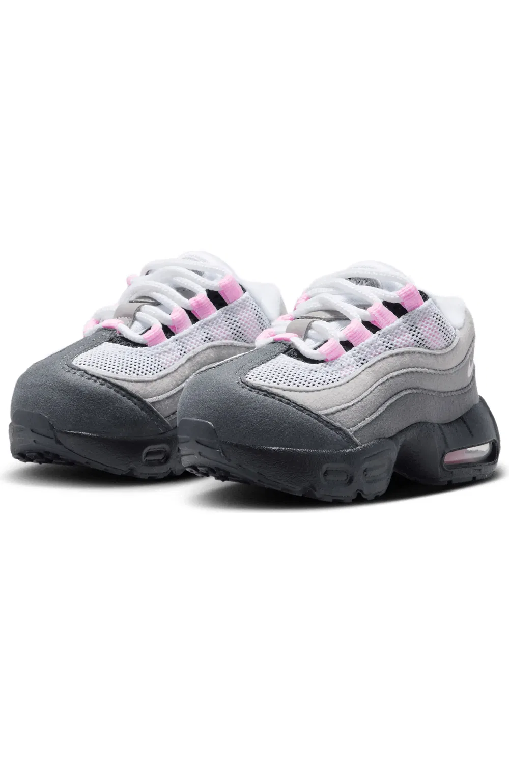 Детские кроссовки на шнуровке с амортизацией Air Max 95 Nike, Black/Pink Foam/White/Grey