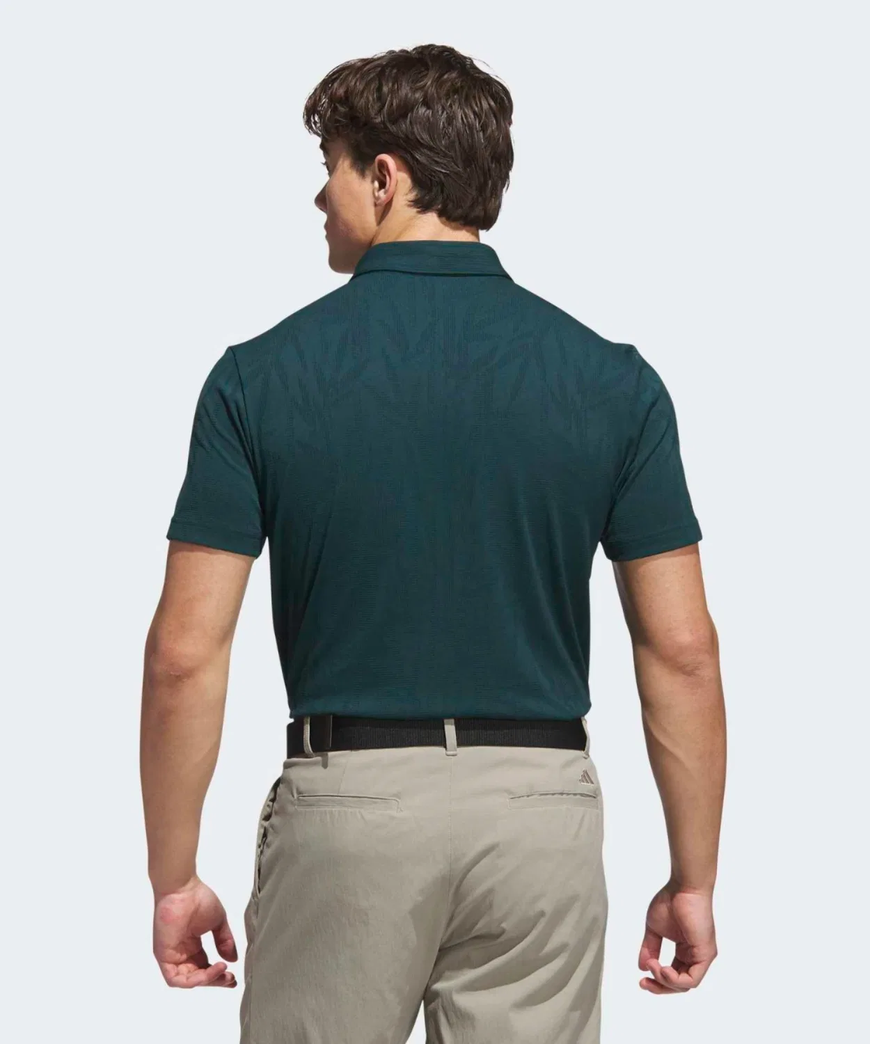 Мужская футболка-поло с коротким рукавом Beyond The Course Bamboo Jacquard Adidas, Зеленый — фото 2