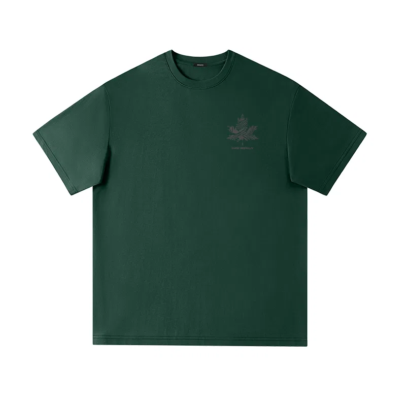 Детская футболка с принтом Ma Lucky Maple Leaf Chest Logo MINISO, Forest Green