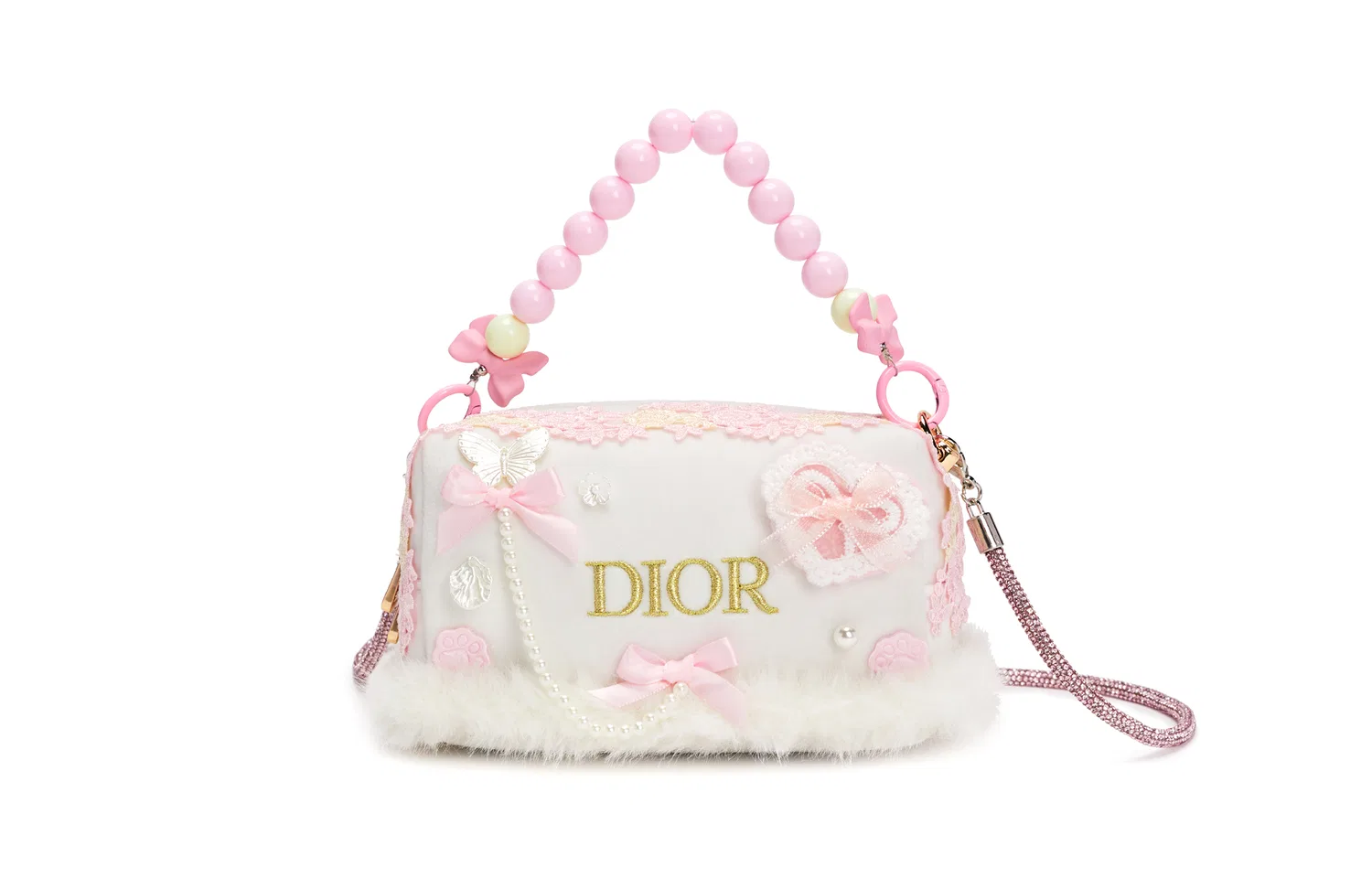Косметичка с вышитым логотипом DIOR, белая