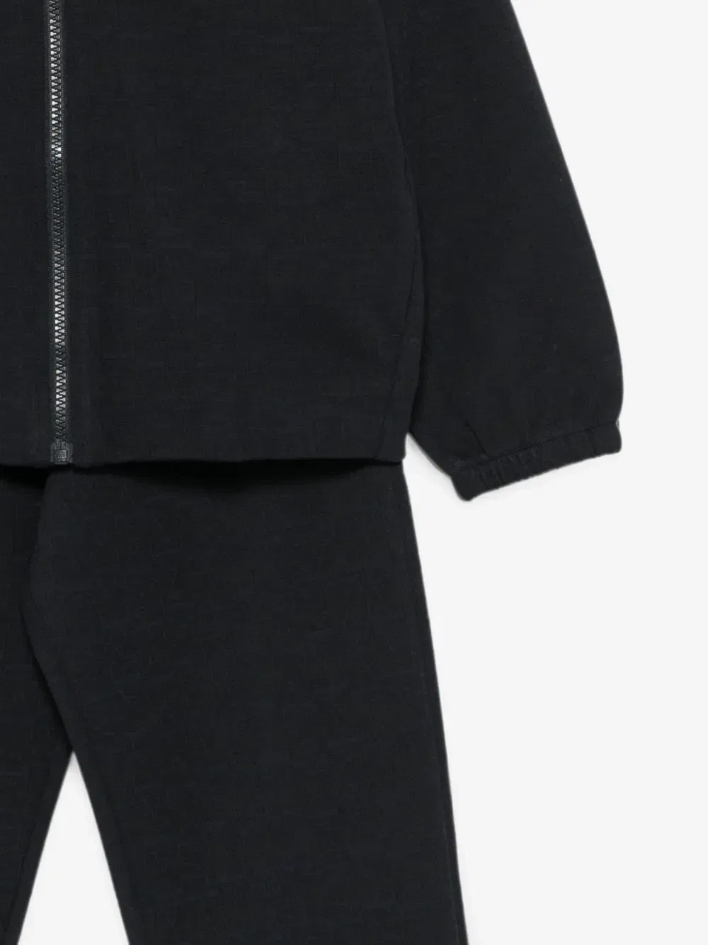 Спортивный костюм на молнии с узором из логотипов Emporio Armani Kids, синий — фото 3