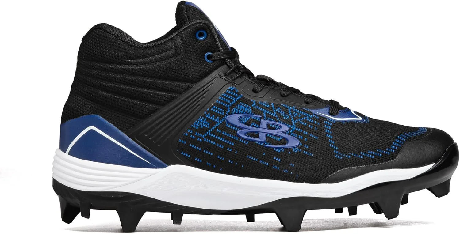 Бутсы Boombah Viper Pureknit для мужчин с формованной средней подошвой - Status - несколько цветовых вариантов - несколько размеров, черный/синий — фото 3