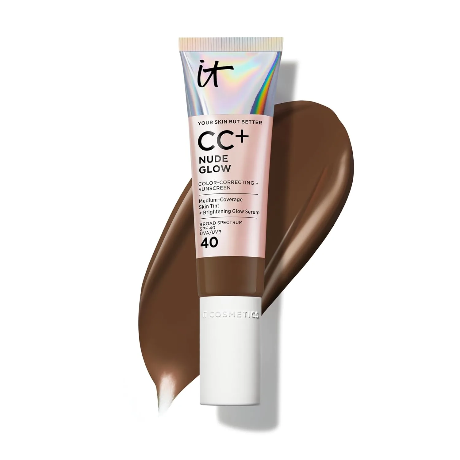 Тональный крем IT Cosmetics CC+ Nude Glow, легкий тинт для сияния, SPF 40, 30 Deep Cool
