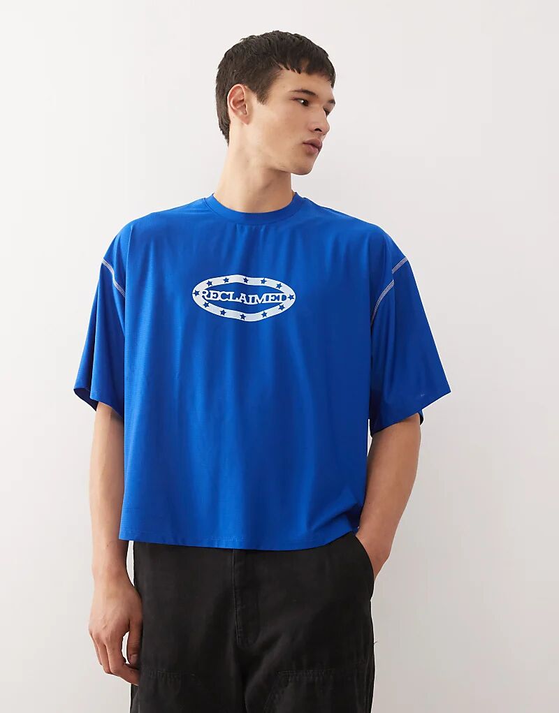 

Футболка свободного кроя Reclaimed Vintage Airtex с фирменной звездой в кобальтово-синем цвете