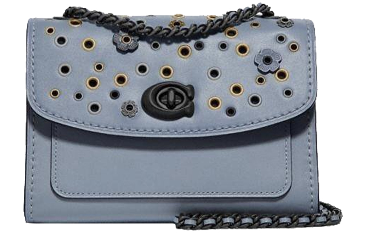 

Сумка кроссбодди Parker из телячьей кожи, миниатюрная сумка через плечо для женщин, дымчато-голубая COACH
