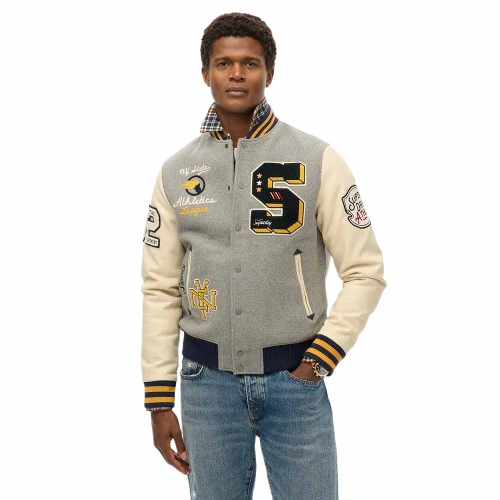 

Куртка Superdry College Patched bomber, серый