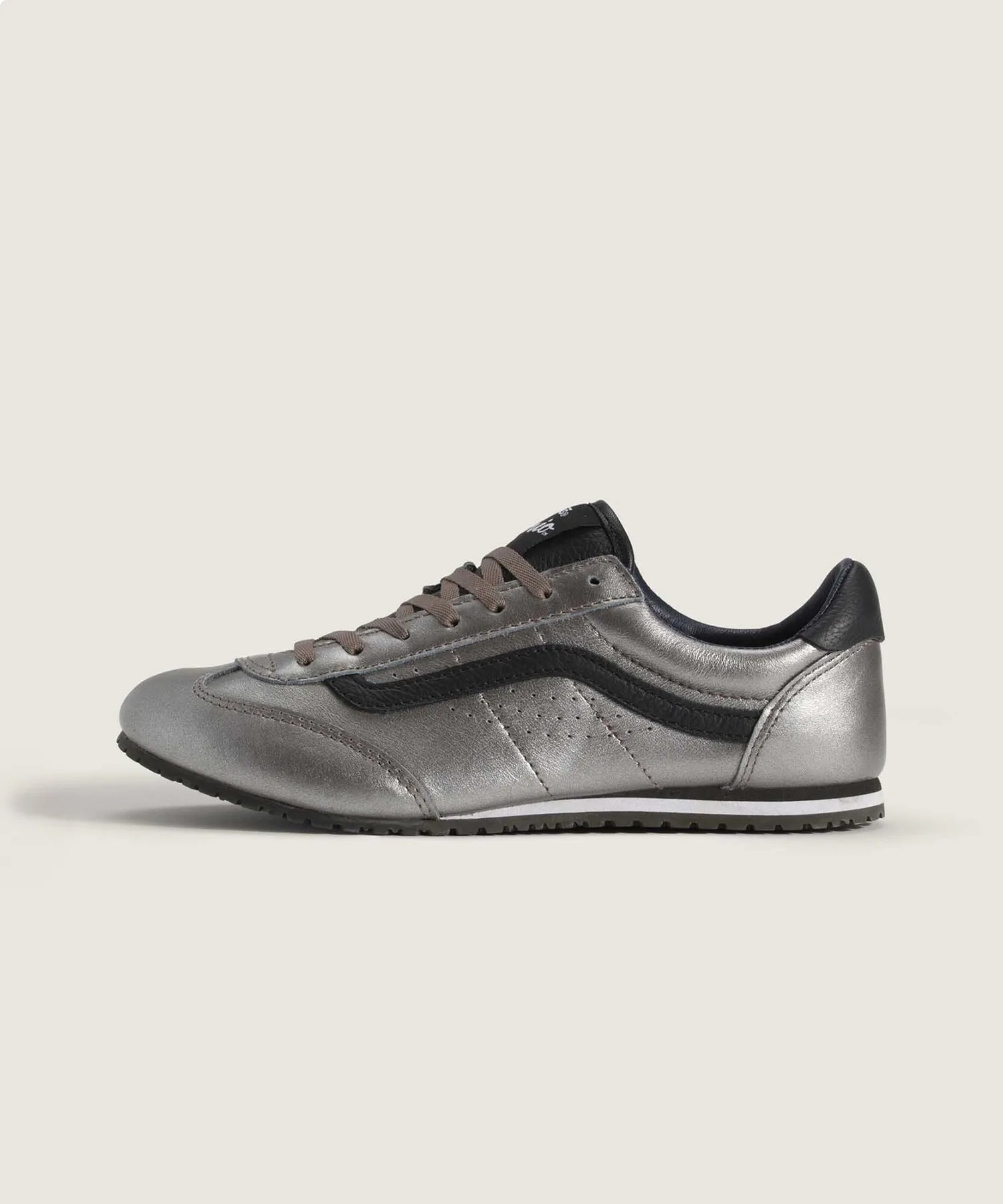 Кроссовки из натуральной кожи VANS PREMIUM LX Super Lowpro GUN METAL серебристые