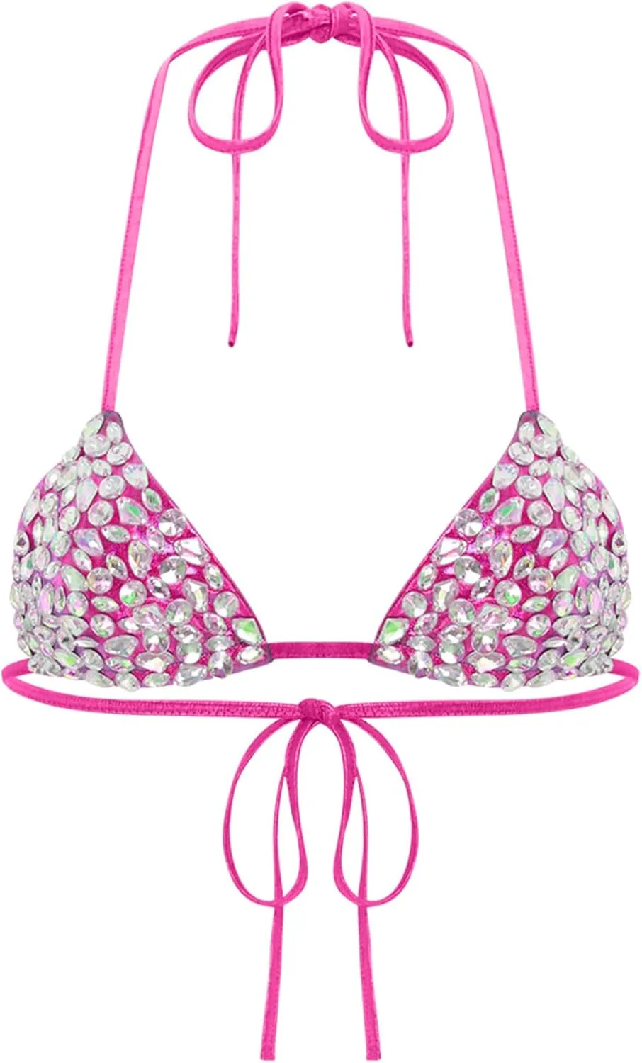 

Женский топ-бикини с пайетками и стразами Halter Triangle dPois