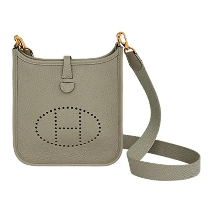 

HERMES Кожаная сумка кроссбоди Evelyne Clemence мини женская шалфей