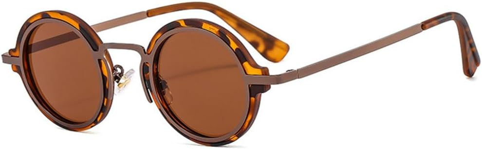 

Популярные модные маленькие круглые солнцезащитные очки для женщин в стиле ретро с градиентным переходом, мужские солнцезащитные очки UV400 с защитой от ультрафиолета (зеленый чай) DSXLY, Leopard Tea