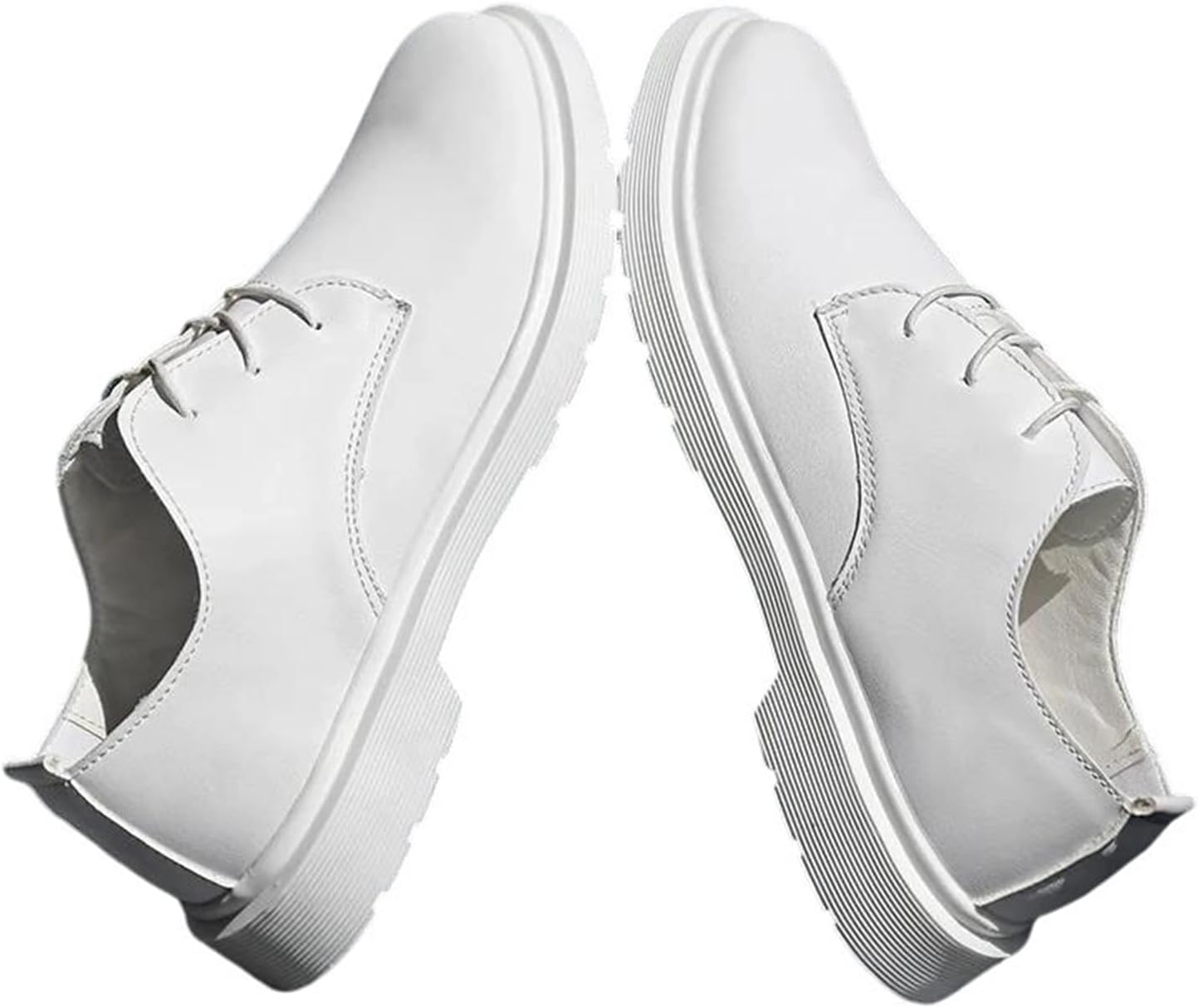 

Мужские повседневные кожаные туфли классического стиля на платформе, деловые формальные с круглым носком, легкие офисные туфли Generic, белый