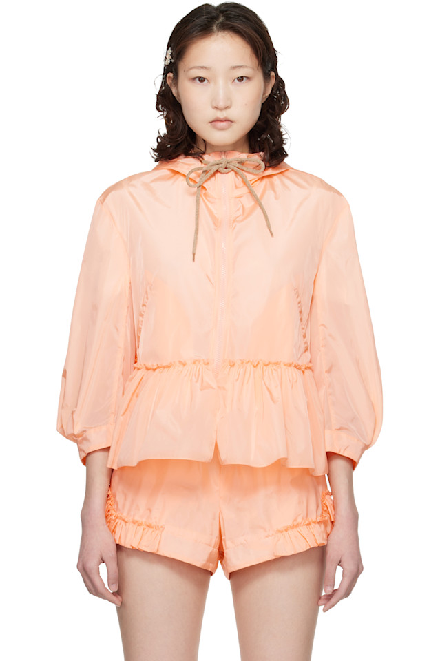 

Simone Rocha Оранжевый жакет с оборками и баской