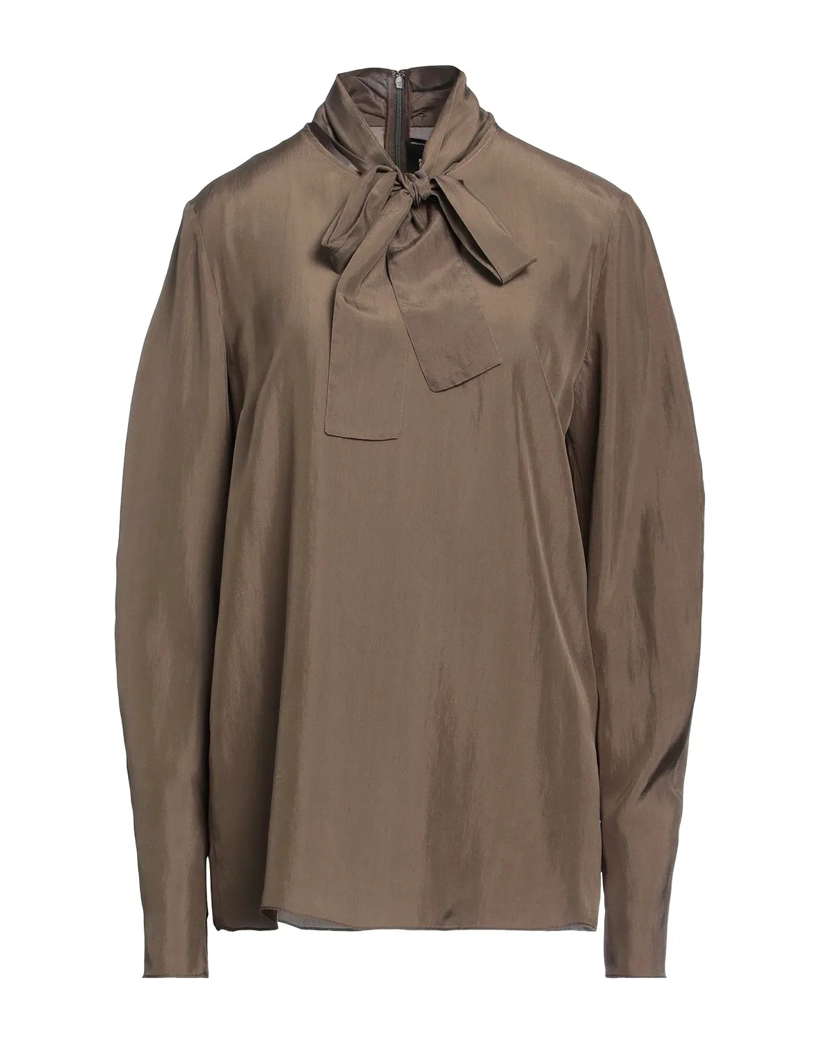 Блуза с бантом из шелка Military green DSQUARED2