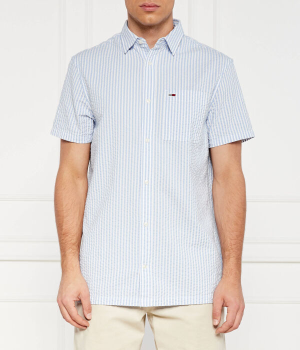

Рубашка Tommy Jeans Regular Fit в полоску, голубой