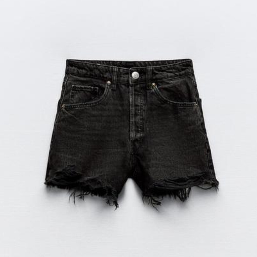 

Шорты Zara Trf High-waist Denim, черный