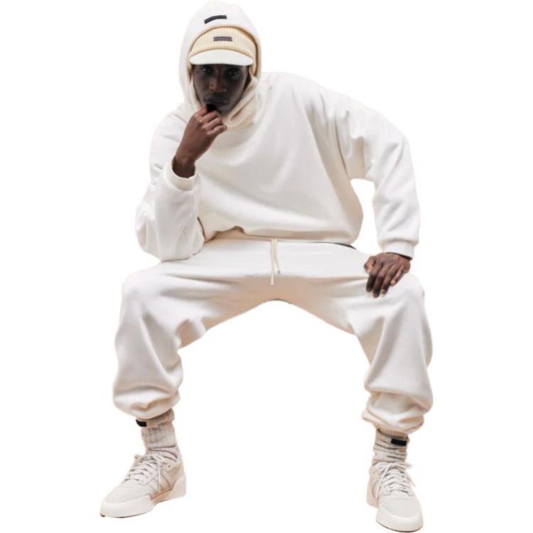 Худи из хлопковой смеси Fear Of God Essentials, Cloud Dancer — фото 4