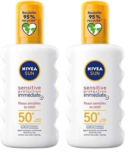 Солнцезащитный спрей для чувствительной кожи SPF 50+ от NIVEA SUN (2 шт.) Nivea Sun
