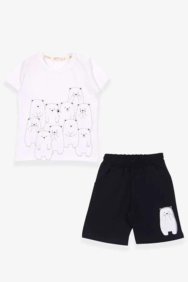 Детские шорты для мальчиков с принтом Polar Bear Printed Breeze, White